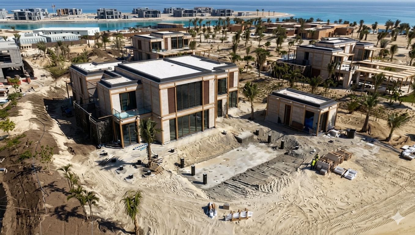 Lahak Island – Construction Progress on the First Residential Island in the Red Sea Project